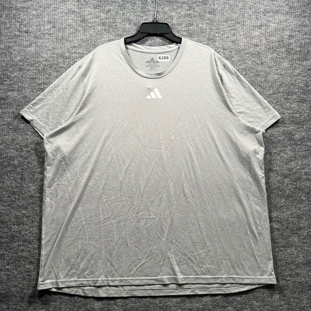 Adidas Creator Tee Mens 3XL Gray Heathered Short Sleeve Activewear Shirt